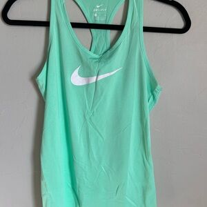 Nike Women's Light Green Dri-FIT Tank Top